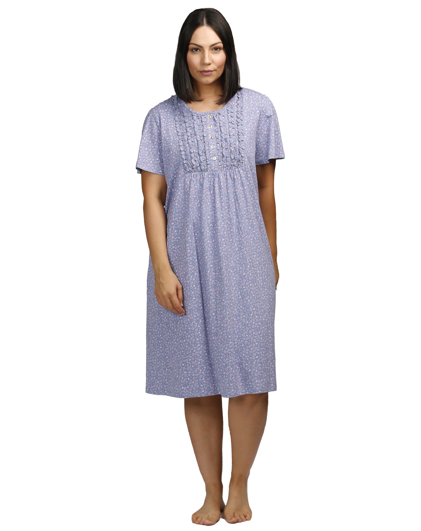 WILDFLOWERS NIGHTIE BLUE - SK309W – Schrank Sleepwear