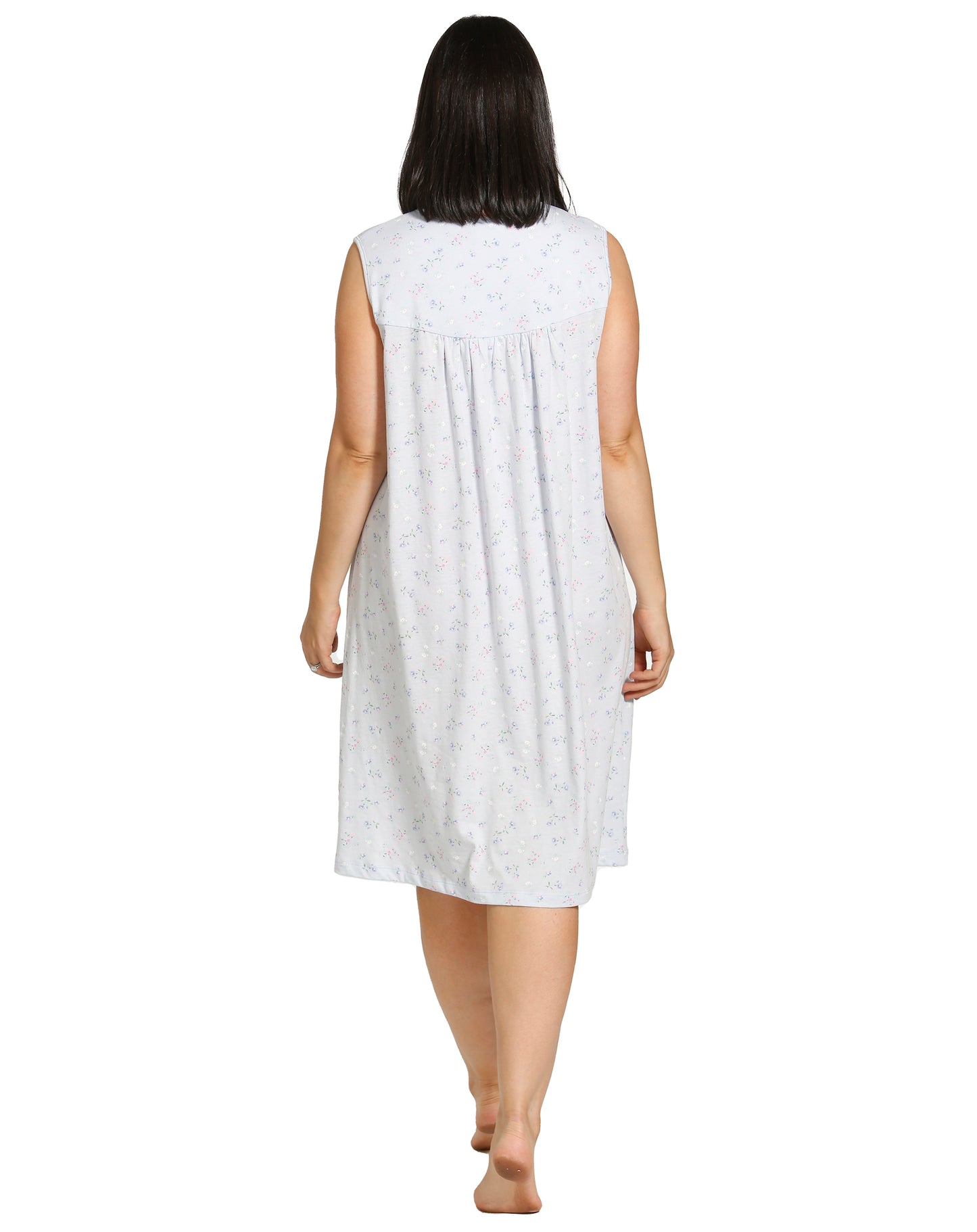 SPRING FLOWERS SLEEVELESS NIGHTIE BLUE - SK401SF
