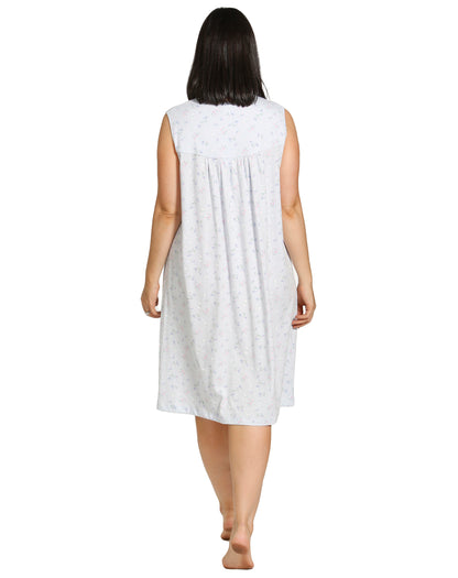 SPRING FLOWERS SLEEVELESS NIGHTIE BLUE - SK401SF