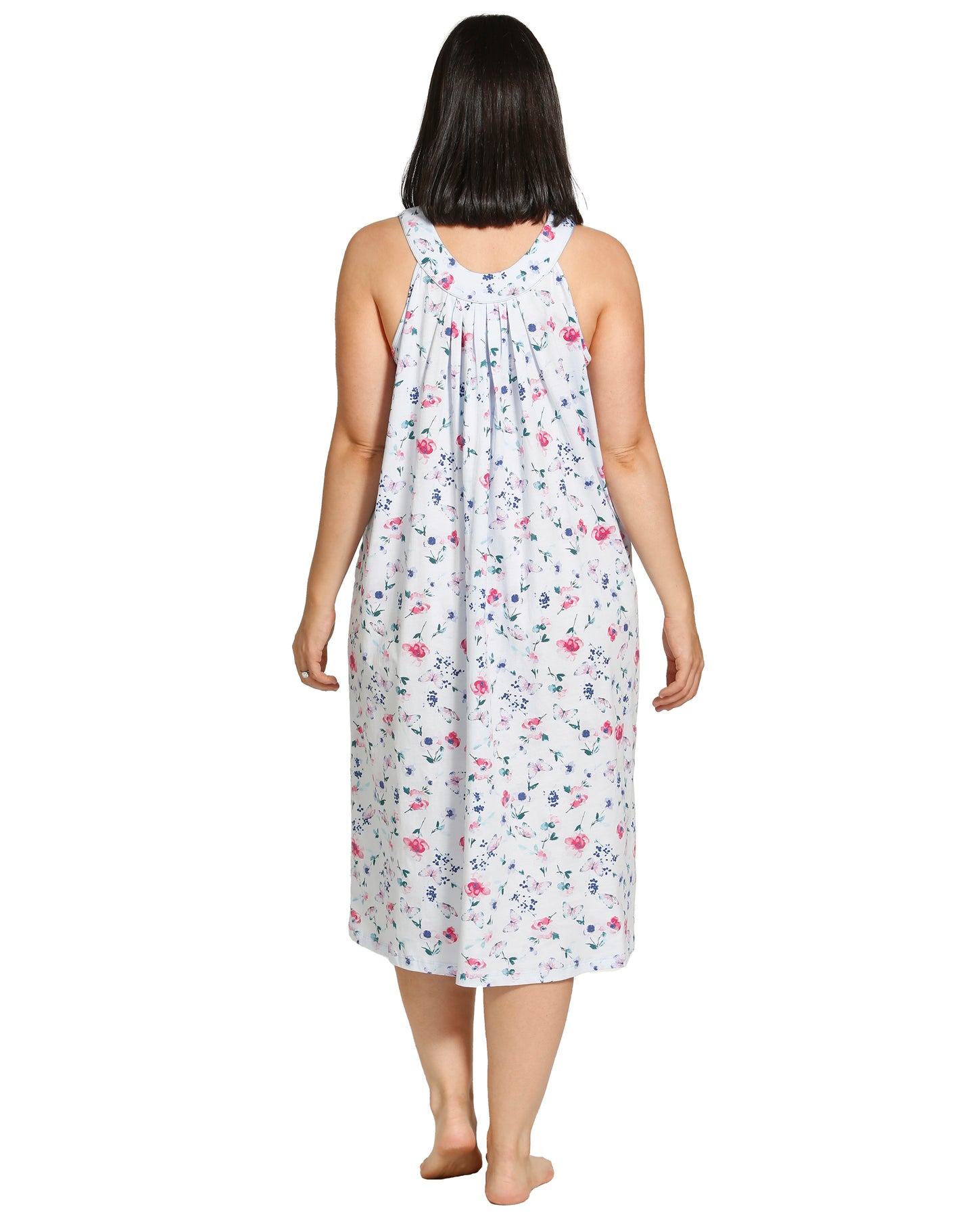 BUTTERFLIES SLEEVELESS NIGHTIE BLUE - SK410B