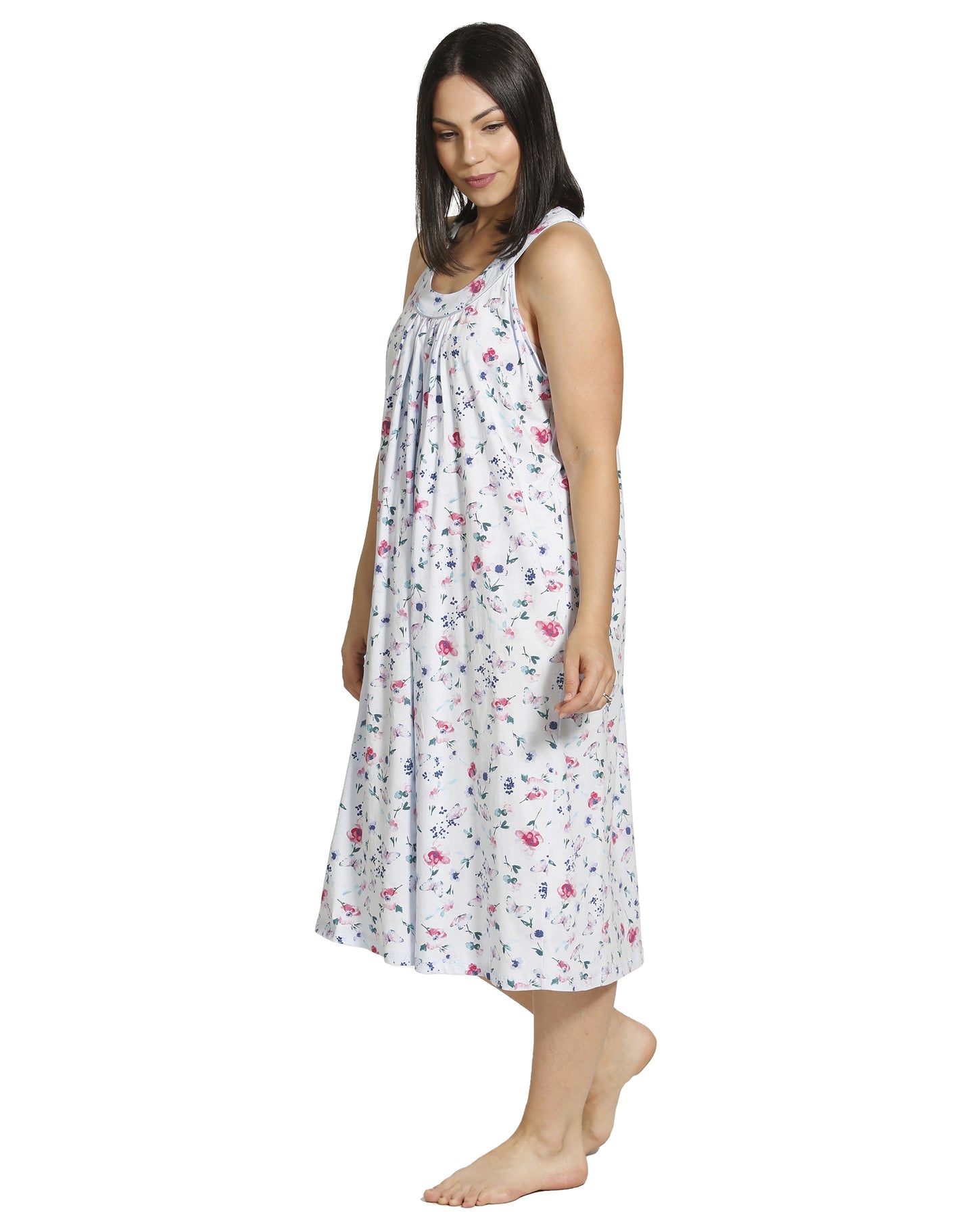 BUTTERFLIES SLEEVELESS NIGHTIE BLUE - SK410B