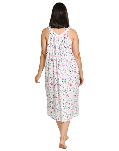BUTTERFLIES SLEEVELESS NIGHTIE WHITE - SK410B