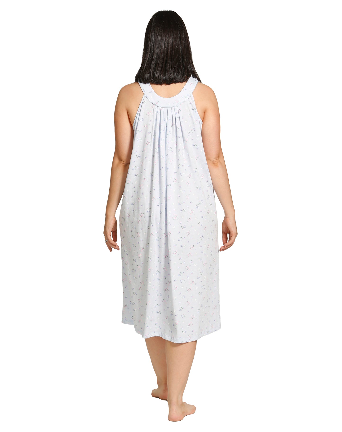 SPRING FLOWERS SLEEVELESS NIGHTIE BLUE - SK410SF