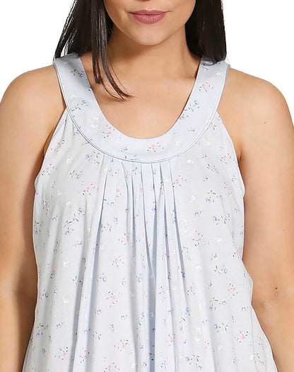 SPRING FLOWERS SLEEVELESS NIGHTIE BLUE - SK410SF