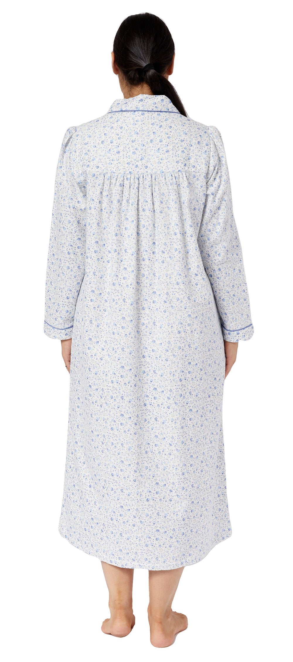 APPLE BLOSSOM COLLAR NIGHTIE BLUE - SK612A