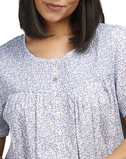 DITSY NIGHTIE BLUE - SK702D