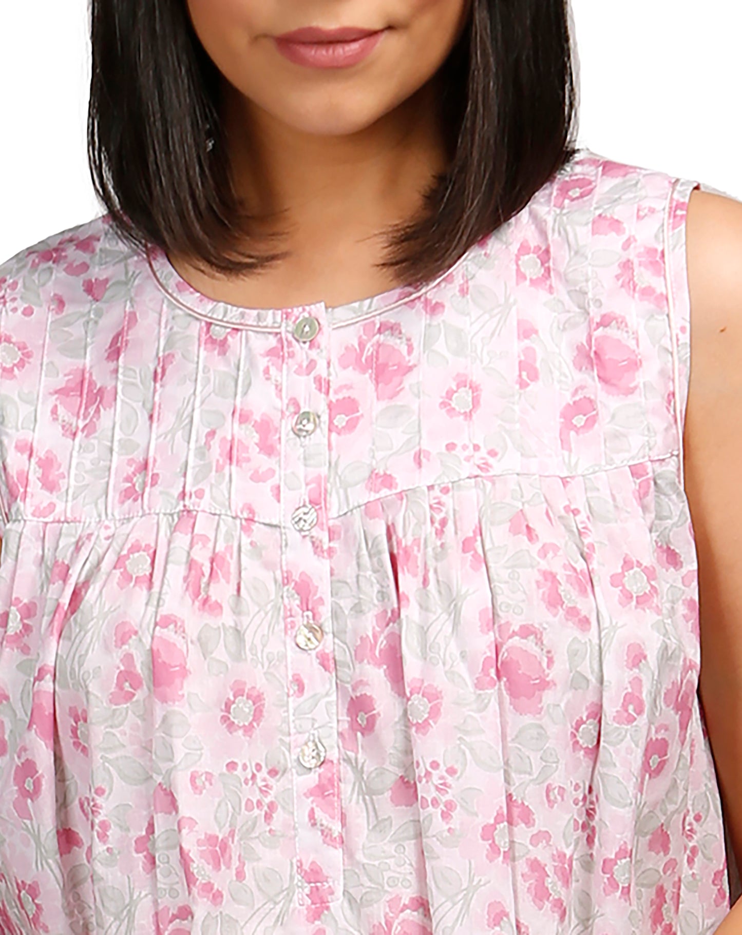 HIBISCUS SLEEVELESS NIGHTIE PINK - SK801H