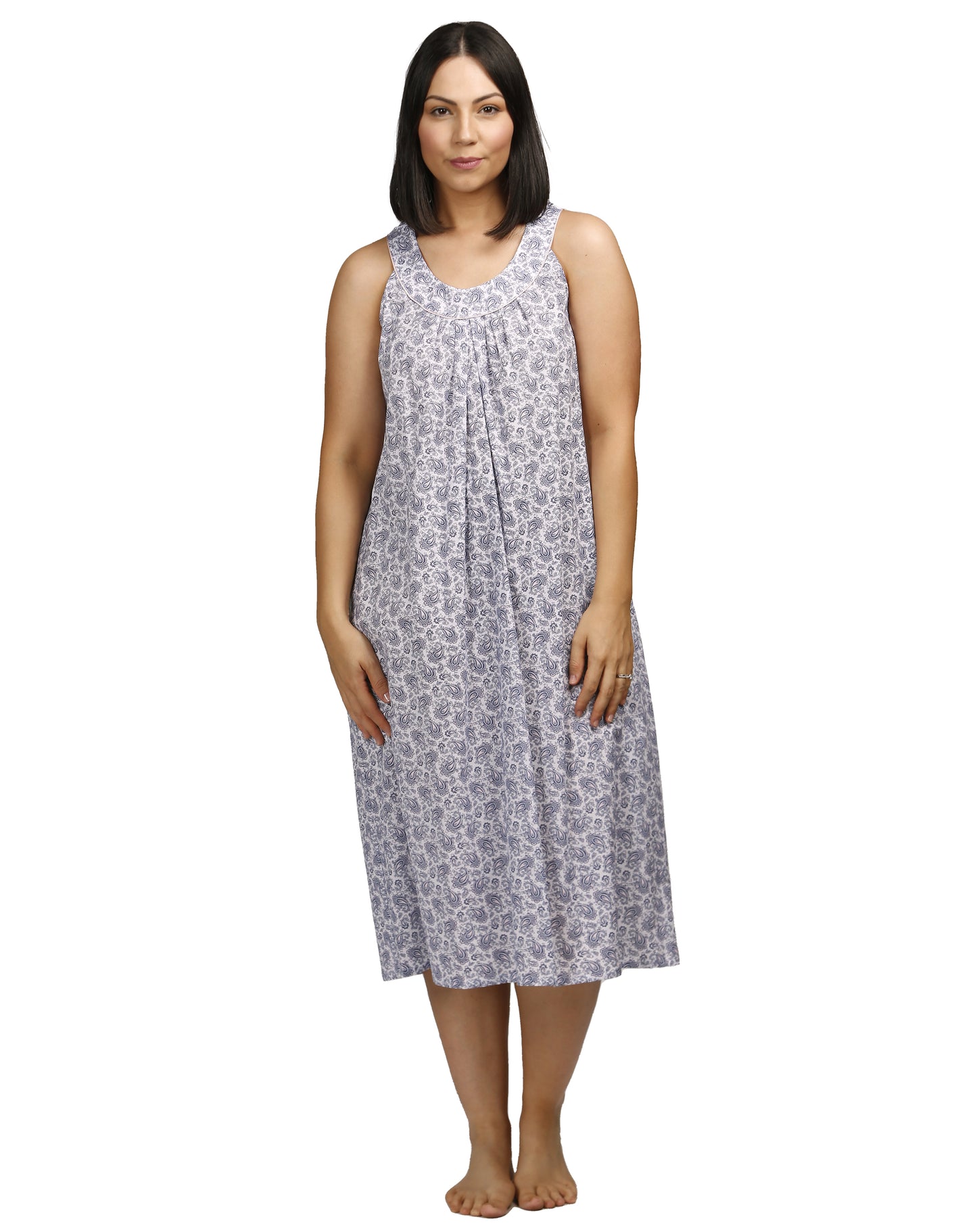 PAISLEY SLEEVELESS NIGHTIE PINK - SK805P
